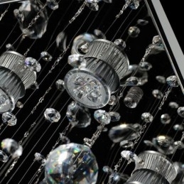 Lustre de cristal moderno com luz de teto embutida