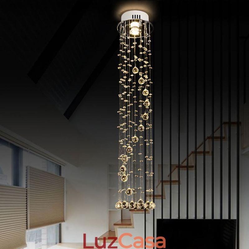 Lustre grande de luxo moderno de cristal embutido luminárias de teto