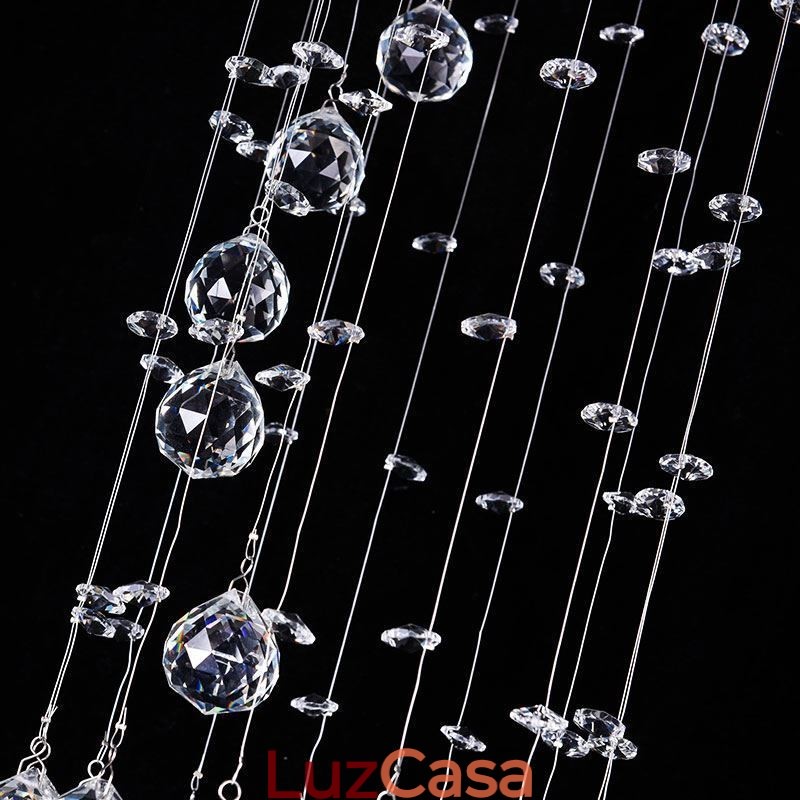 Lustre grande de luxo moderno de cristal embutido luminárias de teto