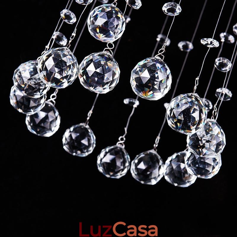 Lustre grande de luxo moderno de cristal embutido luminárias de teto