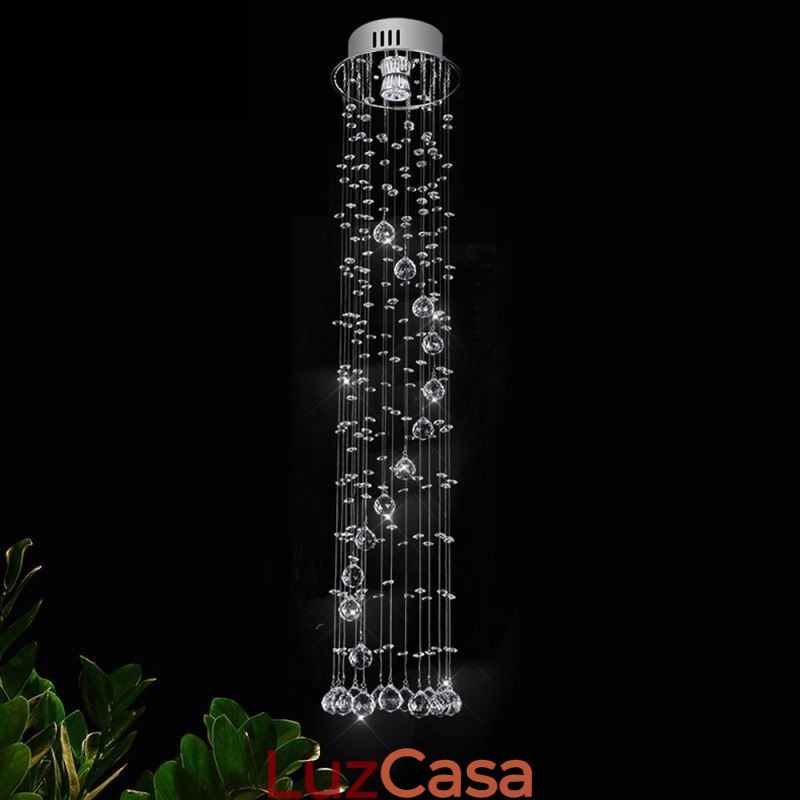 Lustre grande de luxo moderno de cristal embutido luminárias de teto