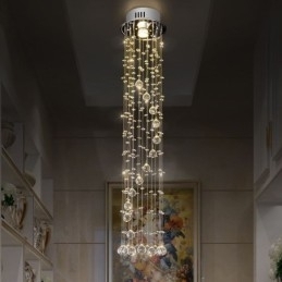 Lustre grande de luxo moderno de cristal embutido luminárias de teto