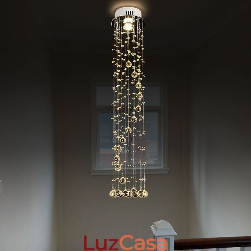 Lustre grande de luxo moderno de cristal embutido luminárias de teto