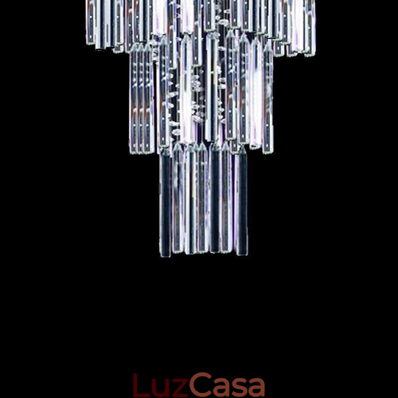 Lustre de cristal quadrado moderno Luminária de teto elegante contemporânea Escada duplex