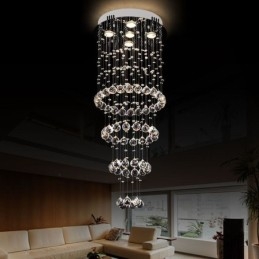 Lustre de cristal contemporâneo elegante luminária de teto duplex escada