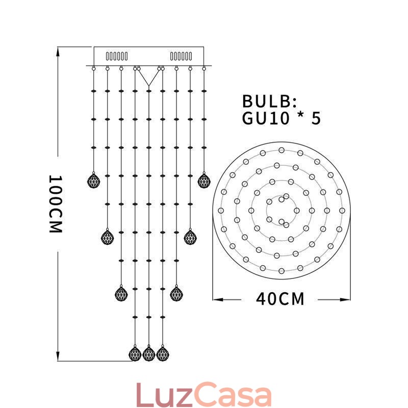 Lustre de cristal contemporâneo elegante luminária de teto duplex escada