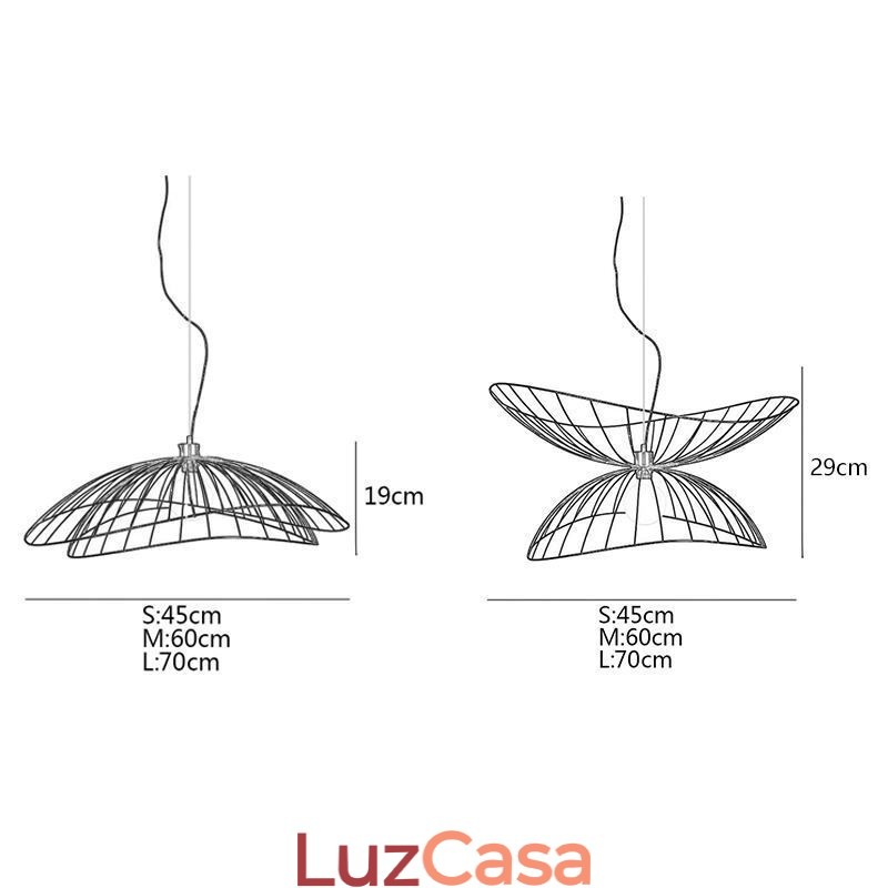 Lustre moderno de chapéu, decoração minimalista, luz pendente, 1 luz