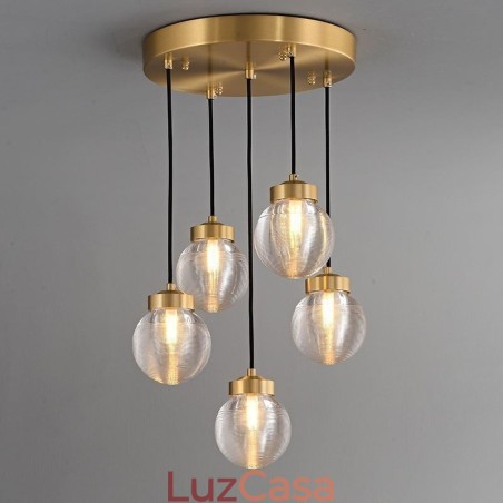Luminária pendente de cluster americana, luminária de teto luxuosa de bola de vidro Luminária pendente de cluster americana, luminária de teto luxuosa de bola de vidro