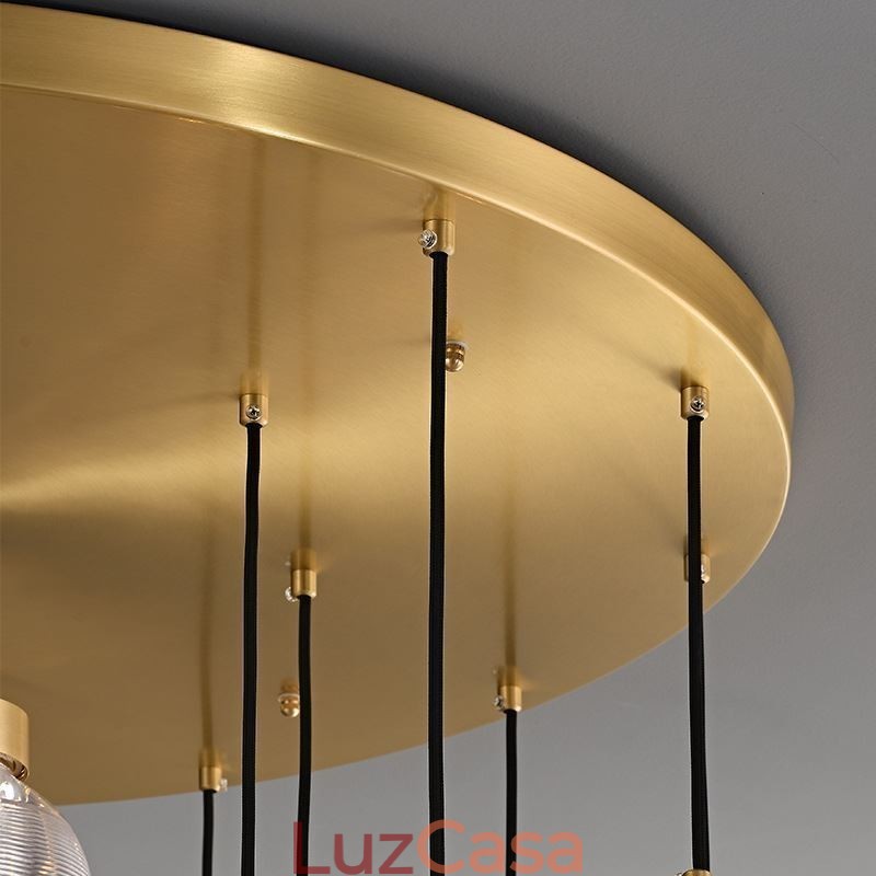 Luminária pendente de cluster americana, luminária de teto luxuosa de bola de vidro