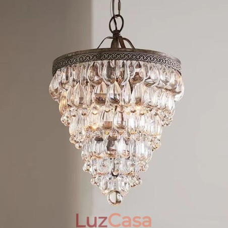 American Crystal Ceiling Light Luz pendente redonda retrô country American Crystal Ceiling Light Luz pendente redonda retrô country