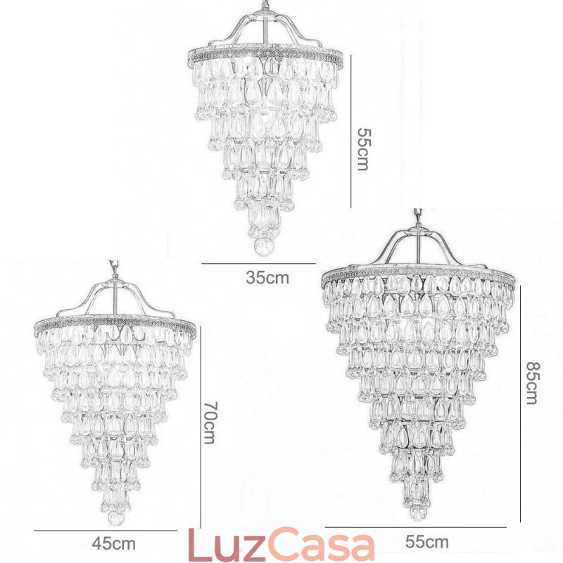 American Crystal Ceiling Light Luz pendente redonda retrô country
