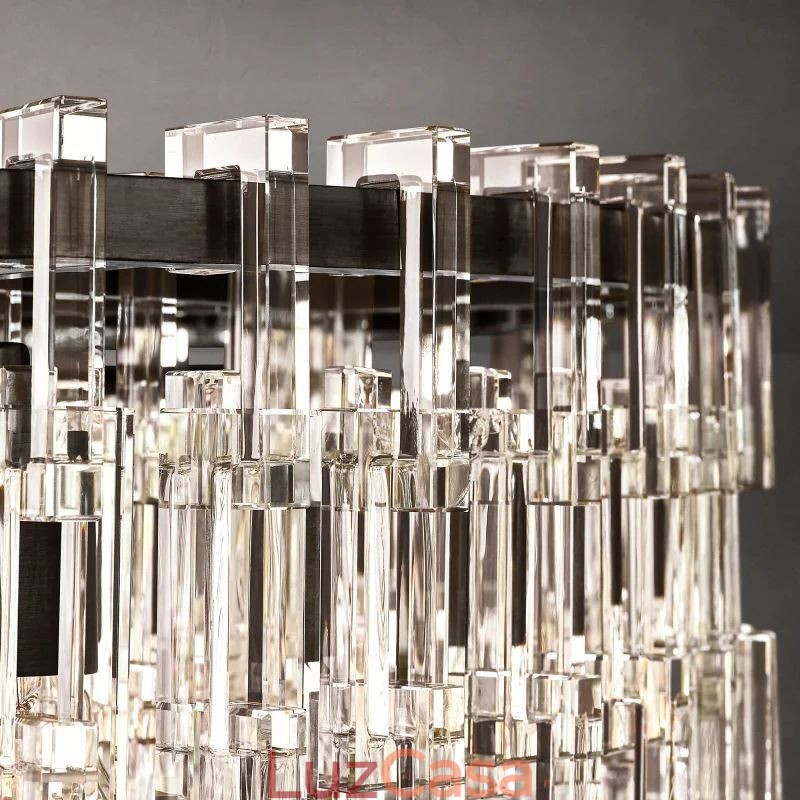 Luminária de teto americana de luxo em cristal, 60 cm