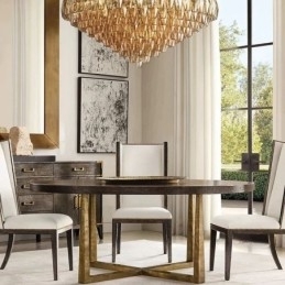 Luminária pendente americana de vidro, luminária de teto âmbar transparente, 90 cm, 14 luzes