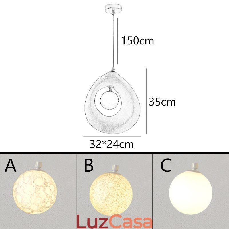 Luminária pendente de resina moderna e simples para teto