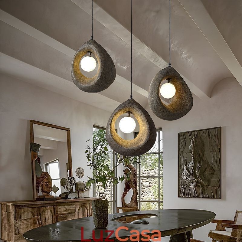 Luminária pendente de resina moderna e simples para teto