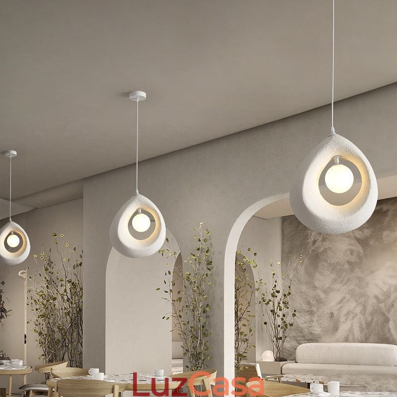 Luminária pendente de resina moderna e simples para teto