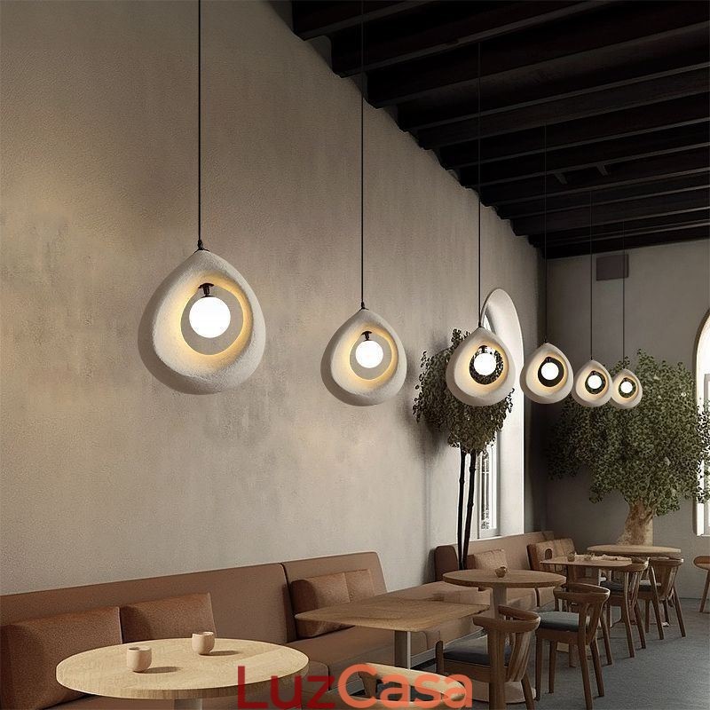 Luminária pendente de resina moderna e simples para teto