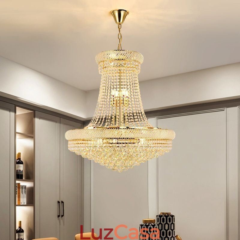 Luminária pendente de cristal moderna, luminária decorativa duplex para teto