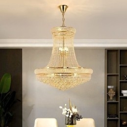 Luminária pendente de cristal moderna, luminária decorativa duplex para teto