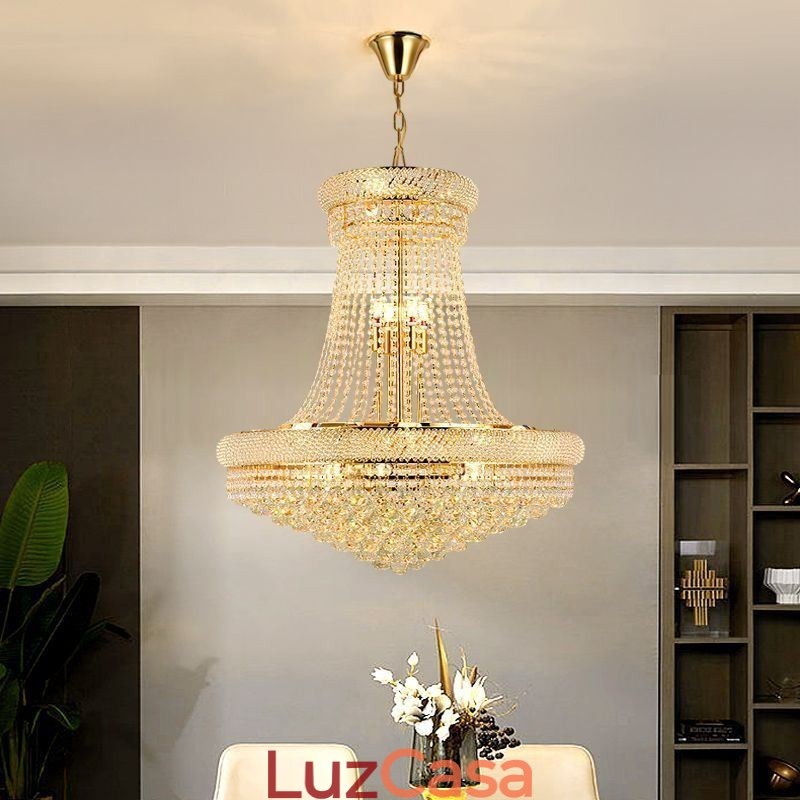 Luminária pendente de cristal moderna, luminária decorativa duplex para teto