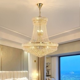 Luminária pendente de cristal moderna, luminária decorativa duplex para teto