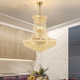 Luminária pendente de cristal moderna, luminária decorativa duplex para teto