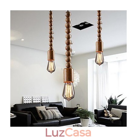 Lustre Mini Estilo Tradicional Clássico Madeira Bambu Lustre Mini Estilo Tradicional Clássico Madeira Bambu