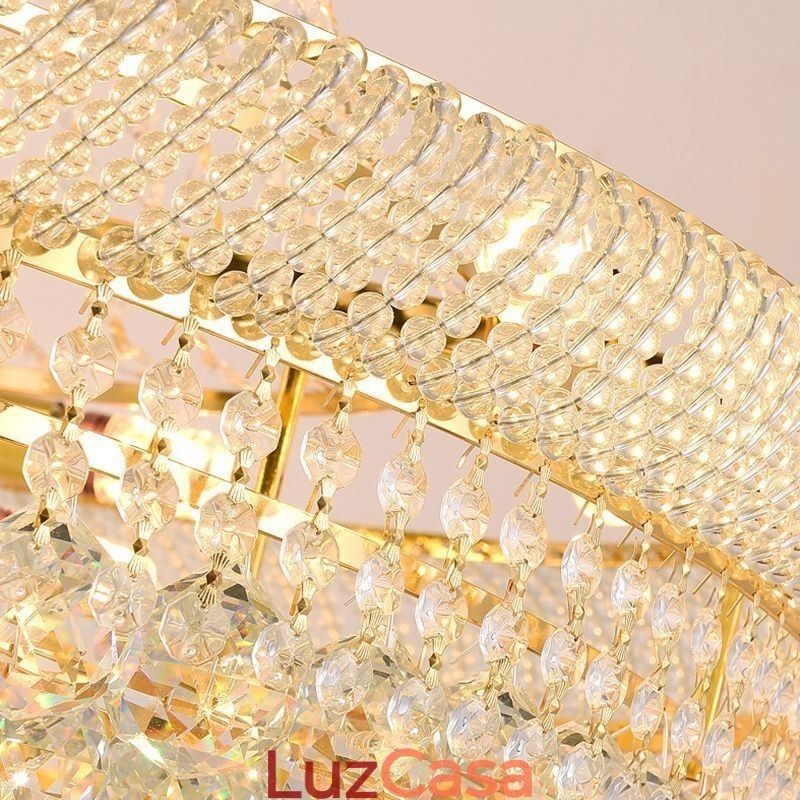 Luminária pendente de cristal moderna, luminária decorativa duplex para teto
