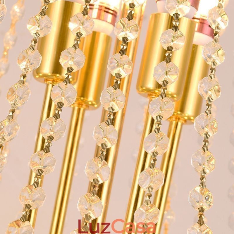Luminária pendente de cristal moderna, luminária decorativa duplex para teto