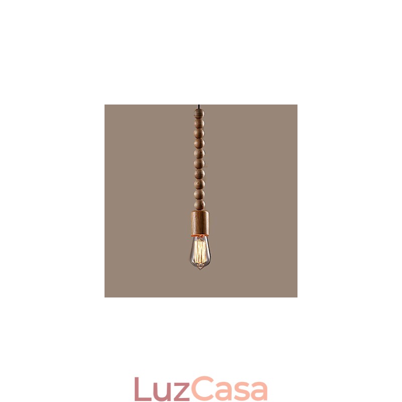 Lustre Mini Estilo Tradicional Clássico Madeira Bambu