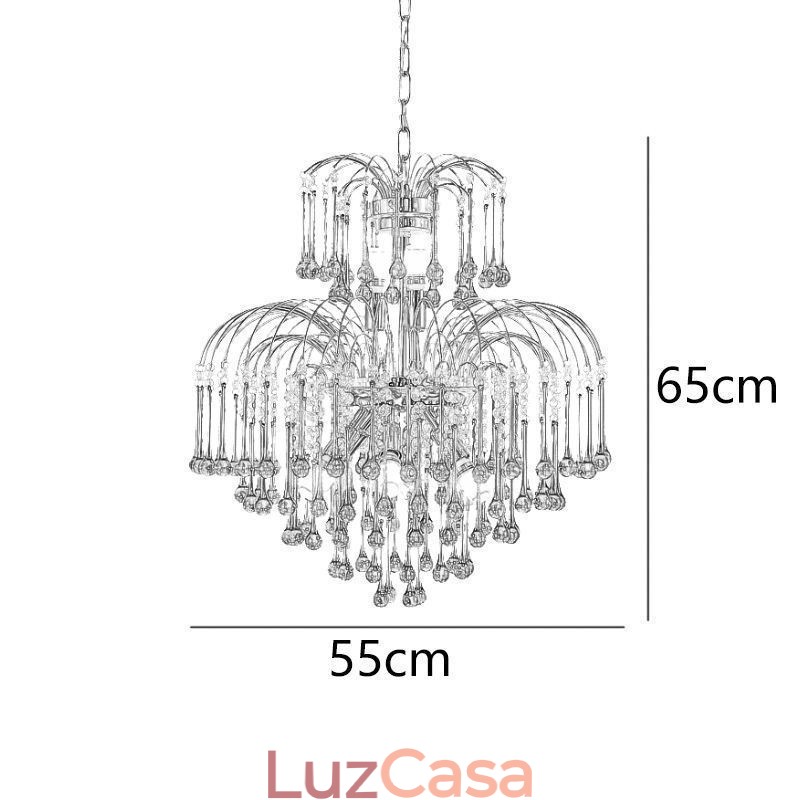 Luminária pendente de cristal elegante luz de teto decorativa duplex