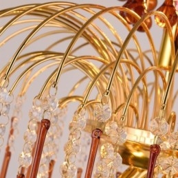 Luminária pendente de cristal elegante luz de teto decorativa duplex