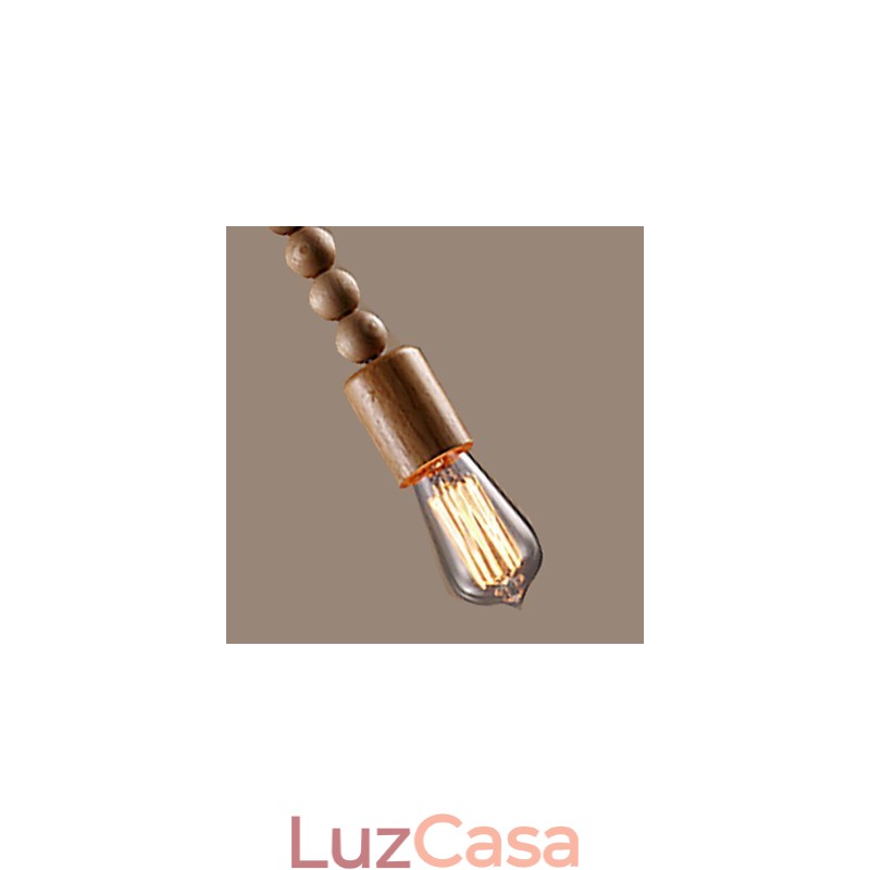 Lustre Mini Estilo Tradicional Clássico Madeira Bambu