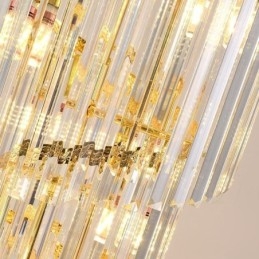 Luminária pendente de cristal cônica Duplex Luminária de teto decorativa