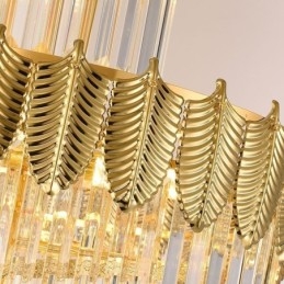 Luminária pendente de cristal cônica Duplex Luminária de teto decorativa