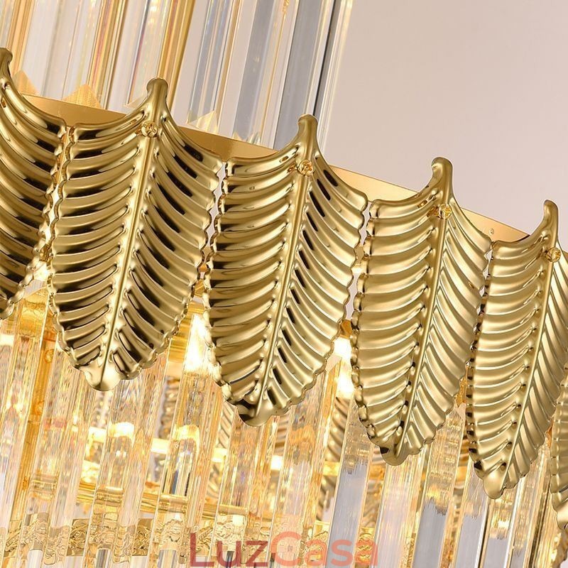Luminária pendente de cristal cônica Duplex Luminária de teto decorativa