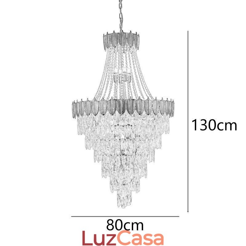 Luminária pendente de cristal cônico Luminária de teto decorativa duplex atraente