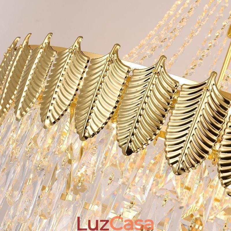 Luminária pendente de cristal cônico Luminária de teto decorativa duplex atraente