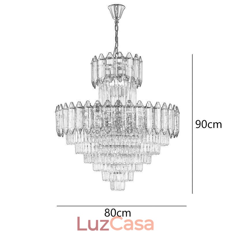 Luminária pendente de cristal cônica Duplex Luminária de teto decorativa