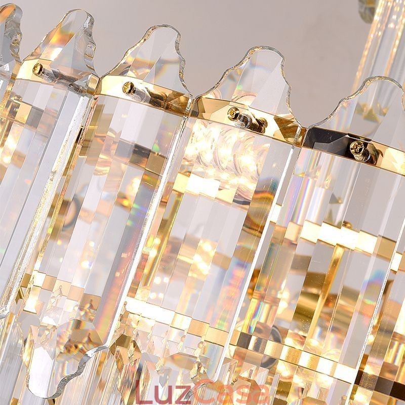 Luminária pendente de cristal cônica Duplex Luminária de teto decorativa