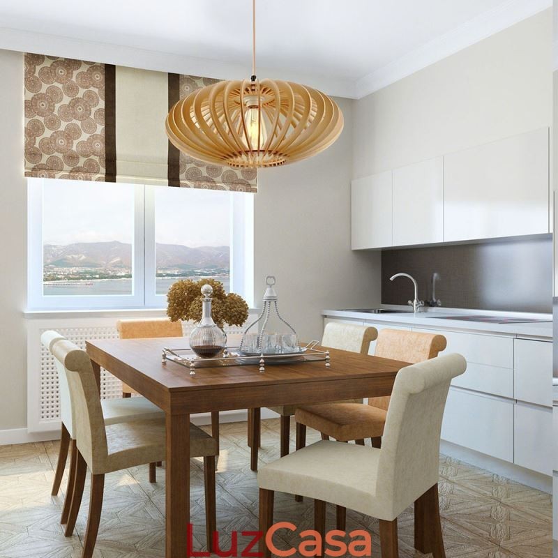 Luminária de teto Log Basswood 17cm Abajur oval de madeira