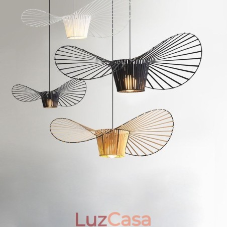 Luminária pendente moderna, simples, única, de ferro, arte, formato de chapéu, luz de teto