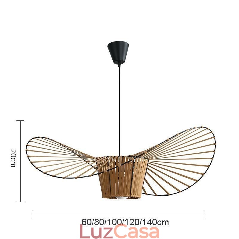 Luminária pendente moderna, simples, única, de ferro, arte, formato de chapéu, luz de teto