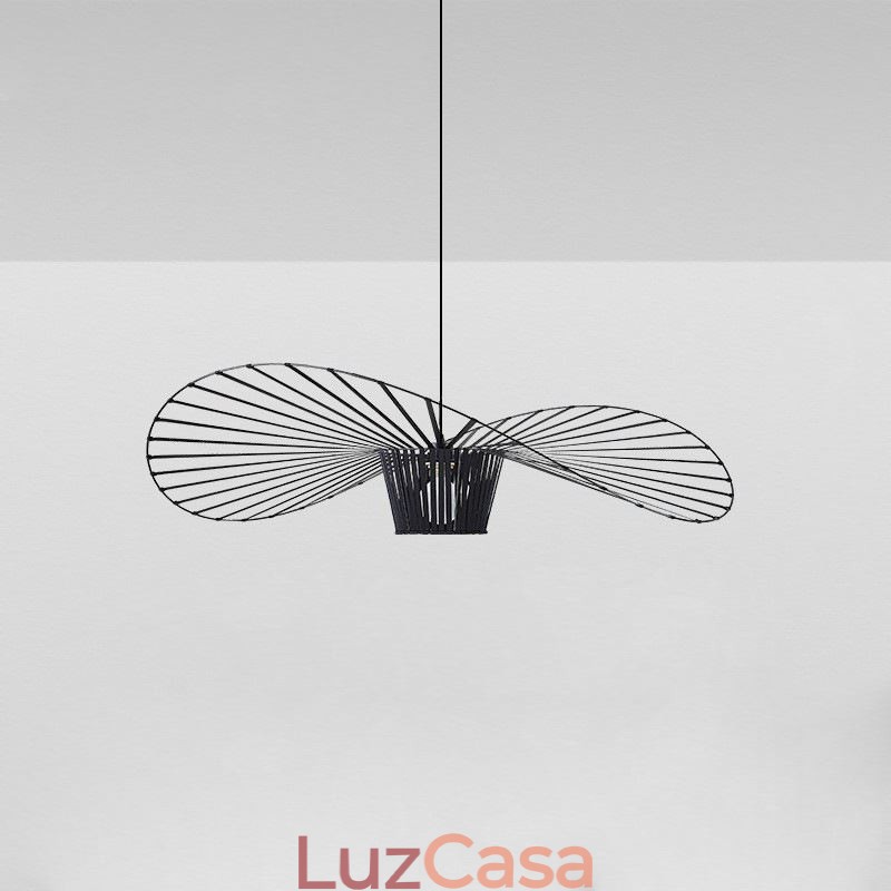 Luminária pendente moderna, simples, única, de ferro, arte, formato de chapéu, luz de teto