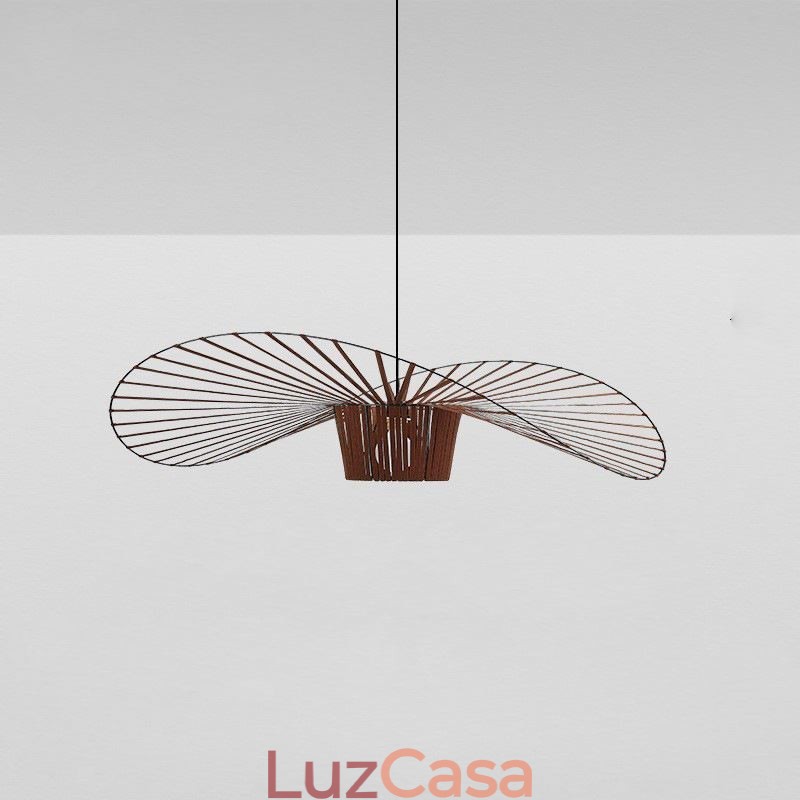 Luminária pendente moderna, simples, única, de ferro, arte, formato de chapéu, luz de teto