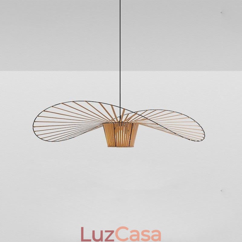 Luminária pendente moderna, simples, única, de ferro, arte, formato de chapéu, luz de teto