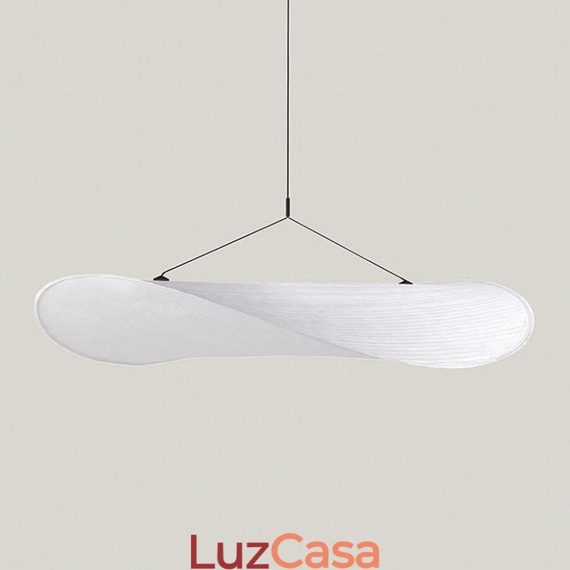 Luminária de Teto Decoração de Seda Luminária Pendente Branco Quente