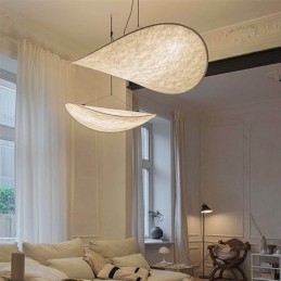 Luminária de Teto Decoração de Seda Luminária Pendente Branco Quente