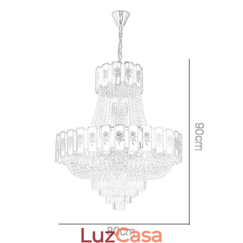 Luminária pendente de cristal dourado elegante e decorativa para teto
