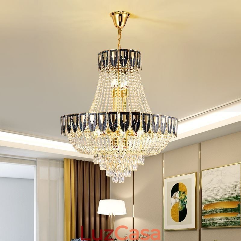 Luminária pendente de cristal Luminária de teto decorativa de luxo
